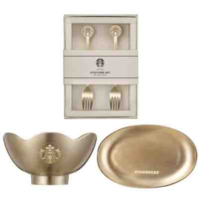 STARBUCKS KOREA 2023 New YUGI MD Plate Bowl Fork Set Limited Edition - Sold on eBay Jan 18, 2023 for $59.99