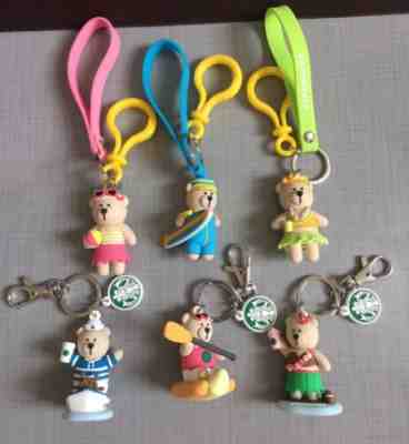 Starbucks Summer Beach Bear Keychain Bearista Set of 6 Hula Sailor Boat -no card - Sold on eBay Jan 28, 2023 for $89.99