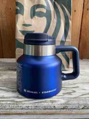 NEW STARBUCKS 2022 RARE STANLEY 20oz BLUE STAINLESS STEEL VACUUM DESKTOP MUG CUP - Sold on eBay Feb 20, 2023 for $74.99