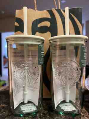 NEW 2023 Starbucks Recycled Glass Mug - Set of 2 - Sold on eBay Mar 24, 2023 for $77.00
