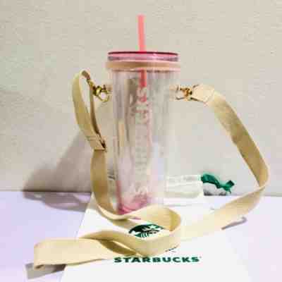 Starbucks Tumbler Venti 24 Oz. Pink Cold Cup 2023 Gradient Cross Strap - Sold on eBay Feb 27, 2023 for $64.00