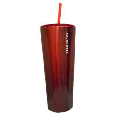 Starbucks Tumbler Metal Stainless Matte OmbrÃ© Venti Cold Cup HTF Glass Lid NEW - Sold on eBay Feb 22, 2023 for $77.48