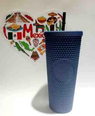 Starbucks 2022 Mexico Navy Blue Matte Studded Tumbler 24oz ( Deformed Straw) - Sold on eBay Feb 17, 2023 for $70.00