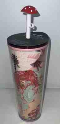Starbucks Holiday 2022 Enchanted Forest Venti Tumbler w/ Mushroom Straw Topper - Sold on eBay Jan 26, 2023 for $74.99