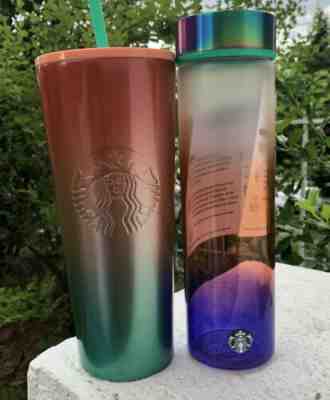 STARBUCKS SUMMER 2020 WATERMELON OMBRE 24 OZ TUMBLER IRIDESCENT WATER BOTTLE NEW - Sold on eBay Mar 13, 2023 for $72.00