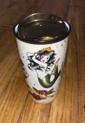 2015 Starbucks Mermaid Sailor Tattoo Ceramic Coffee Travel Mug Tumbler - Sold on eBay Jan 23, 2023 for $70.00