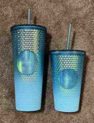 Starbucks Blue Ombre 2023 24oz 12oz Cold Drink Cup Bling Studded Tumbler Winter - Sold on eBay Jan 16, 2023 for $69.99
