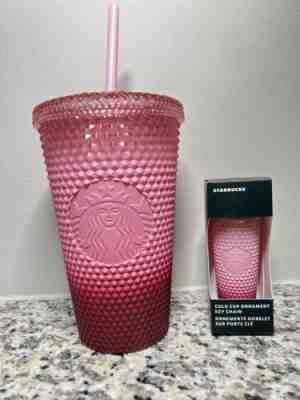 Starbucks Ombre Blush Waxberry Studded Tumbler Grande & Keychain Set - Sold on eBay Jan 29, 2023 for $70.00