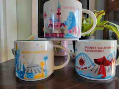 Starbucks YAH DISNEY MAGIC KINGDOM, DCA & DISNEYLAND Coffee Mugs 14 OZ 2015 EUC - Sold on eBay Feb 10, 2023 for $60.00