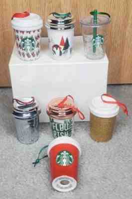 Lot 7 Starbucks Coffee Holiday Christmas Ornaments To Go Cup Mini Tumblers - Sold on eBay Apr 8, 2023 for $79.99