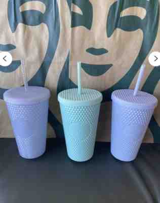 NWT Starbucks lilac lavender, Mint & Icy 16oz Studded Tumbler Set - Sold on eBay Mar 6, 2023 for $59.99