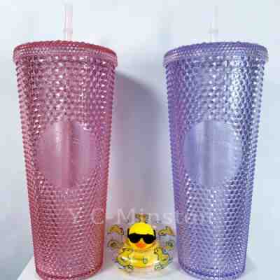 Starbucks Summer Light Purple+Sakura Pink Diamond Tumbler Studed Cold Cups 24oz. - Sold on eBay Jan 29, 2023 for $39.98