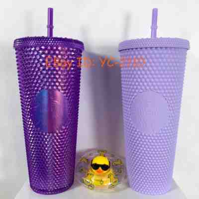 Starbucks Purple Oil Slick+Purple Matte Diamond Tumbler Studded Cold Cup 24oz CN - Sold on eBay Mar 7, 2023 for $39.98