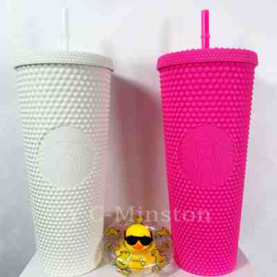 Starbucks Summer Barbie Pink+White Tumbler Studded Cold Beverage Cup 24oz/710ml. - Sold on eBay Mar 11, 2023 for $79.96