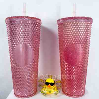 Starbucks Summer ð?¬Mermaid Pink ð?? Sakura Pink Diamond Tumbler Stud Cold Cup 24oz - Sold on eBay Apr 1, 2023 for $39.98