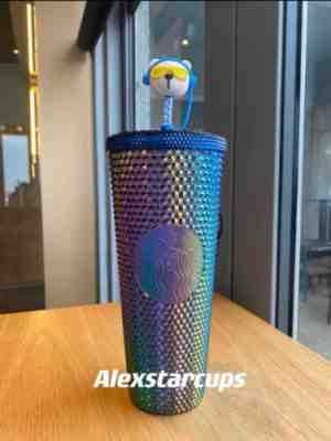 Starbucks 2023 Taiwan Oil Sick Music Bear Topper 24oz Studded Cup Tumbler - Sold on eBay Mar 31, 2023 for $79.99