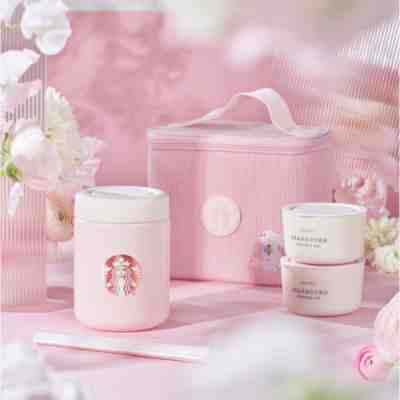 New 2023 China Starbucks Thermos Pink Cute Florwer Rabbit Picnic Lunch Set - Sold on eBay Apr 8, 2023 for $80.03