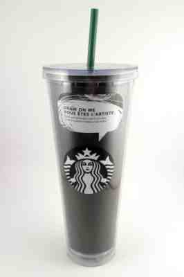 2016 NEW Starbucks Black "Draw on Me" Cold Cup Personalize Venti 24 oz Tumbler - Sold on eBay Feb 7, 2023 for $69.95