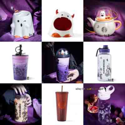 Starbucks China 2022 Halloween Purple Glass Mug Stainless Tumbler Cup Collection - Sold on eBay Mar 4, 2023 for $49.99