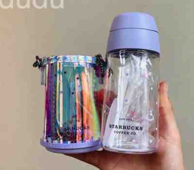 Starbucks 2021 China Thermos Purple 14oz Plastic Straw Tumbler & Laser Bag Set - Sold on eBay Mar 5, 2023 for $54.99