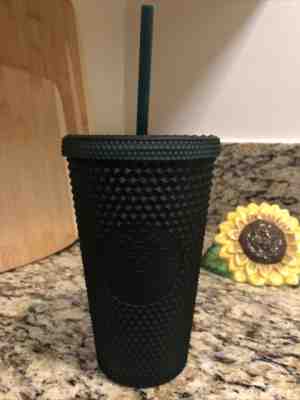 2022 Starbucks Matte Dark Green Soft Touch Studded 16oz Tumbler Cold Cup NEW