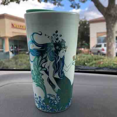 Starbucks 2022 Holiday Mint Green Siren Ceramic Double Wall Tumbler Mug 12oz Cup - Sold on eBay Apr 11, 2023 for $59.99
