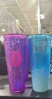 Starbucks 2023 Bling 24oz Tumbler Set Blue Ombre Studded & Purple Jewel Venti - Sold on eBay Jan 22, 2023 for $65.00