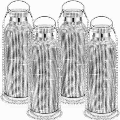 4 Pieces Bling Water Bottle Rhinestone Diamond Stainless Steel Tumbler Glitter V - Sold on eBay Jan 14, 2023 for $76.95