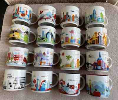 Starbucks you Are Here 14 Oz Mugs Assorted Rare Collection FREE Shipping 