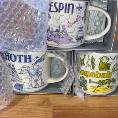 Disney Star Wars Starbucks Been There Mugs set of 3: Hoth, Bespin, Dagobah NEW I - Sold on eBay May 4, 2023 for $489.00