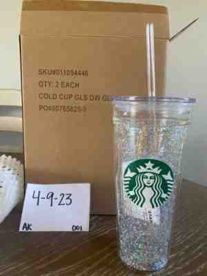 HTF Starbucks Glitter Glass Tumbler 20oz - Sold on eBay Apr 23, 2023 for $429.00