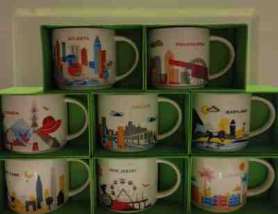 Starbucks Coffee YAH You Are Here Coffee Mugs Cups City States Lot of 8 - Sold on eBay Apr 24, 2023 for $225.00