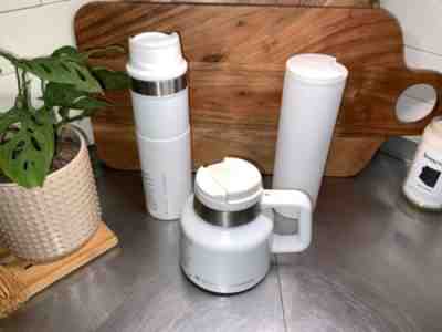 STARBUCKS LOT OF 3 STANLEY WHITE EDITION CHUBBY 20oz VACUUM 20oz. & PLASTIC 16oz - Sold on eBay Feb 23, 2023 for $225.00