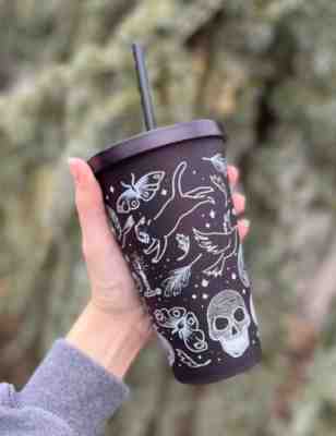 Halloween Cat Tumbler Starbucks Grande Cup - Sold on eBay Mar 21, 2023 for $250.00