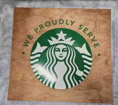 Starbucks Sign We Proudly Serve 19â? X 18â? Single Sided Wood Look Raised QTY 3 - Sold on eBay Feb 15, 2023 for $210.00
