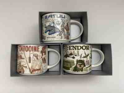 Starbucks Star Wars 2021 Mug Set (Full Size, 14oz) - Batuu, Tatooine, Endor - Sold on eBay May 13, 2023 for $200.00