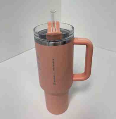 Starbucks STANLEY Stainless Peach Tumbler 40oz LIMITED US DROP WITH HANDLE - Sold on eBay May 9, 2023 for $199.00