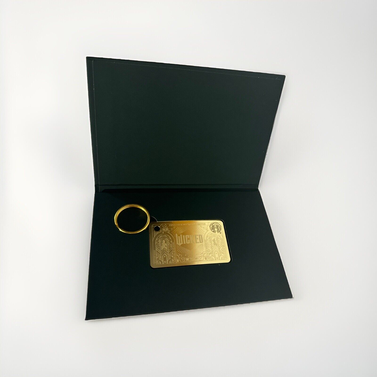 NEW Limited Starbucks WICKED Gold Metal gift card key chain 2024 Pre-load w/$50 - Sold on eBay December 5th, 2024 for $100.00