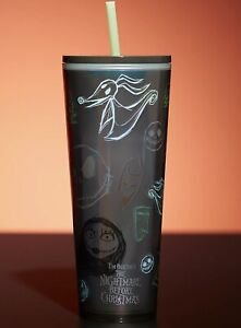Disney The Nightmare Before Christmas Starbucks Tumbler Cup w/ Straw In Hand - Sold on eBay December 19th, 2023 for $175.00
