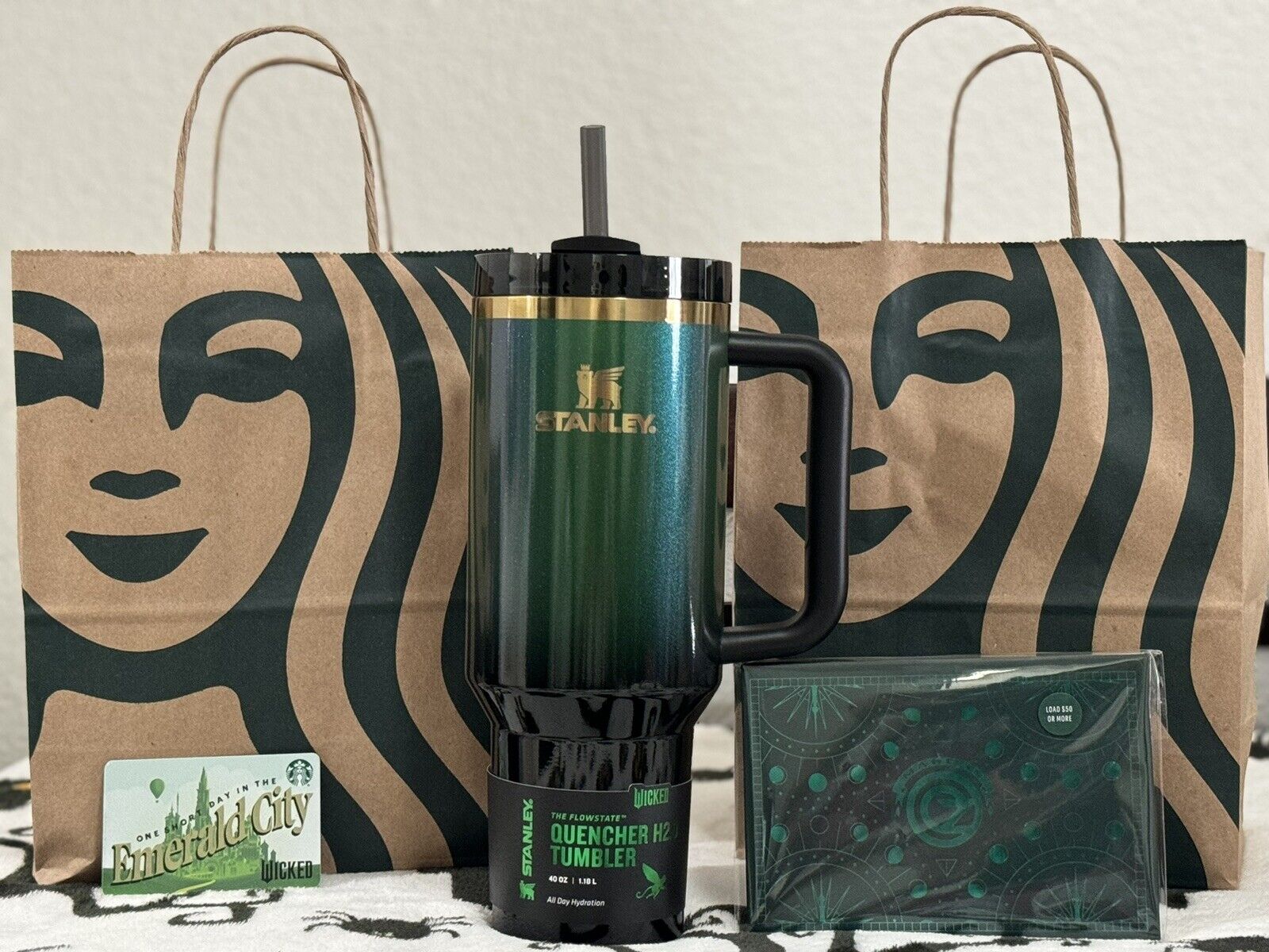 Limited Starbucks & WICKED Metal Gift Card 2024 , Emerald, Stanley Elphaba 40 OZ - Sold on eBay November 15th, 2024 for $219.99