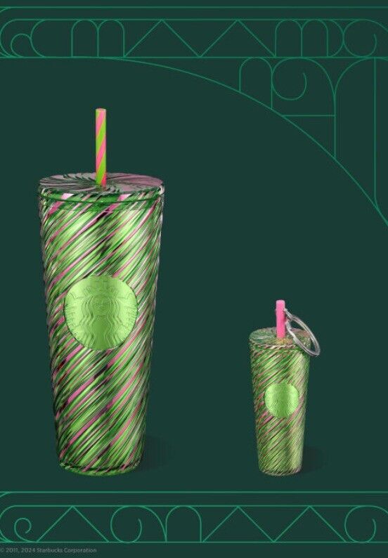 NWT 2024 Starbucks Wicked Target Swirl Pink & Green LE Tumbler & Keychain - Sold on eBay December 12th, 2024 for $84.99