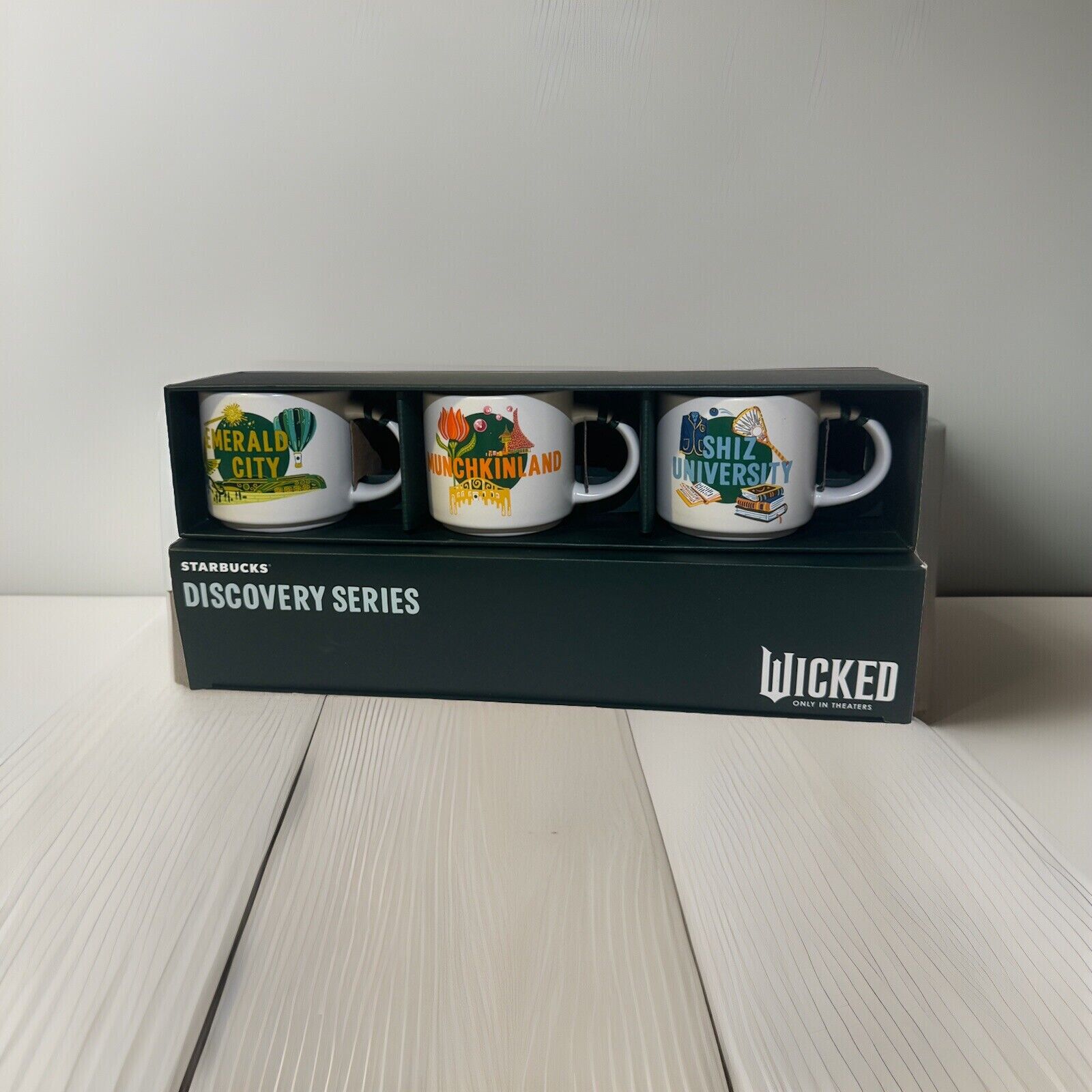 WICKED Starbucks Mini 2” Ornament Series 3 Mugs Cups Shiz Munchkinland Emerald - Sold on eBay December 13th, 2024 for $99.00