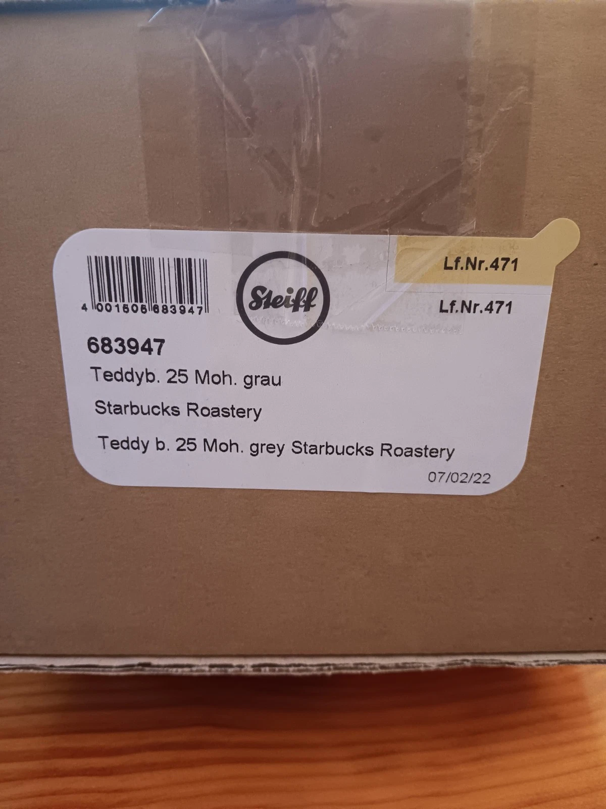 Starbucks Steiff Teddy Bear - Sold on eBay May 6th, 2025 for $150.00 (1 bids)