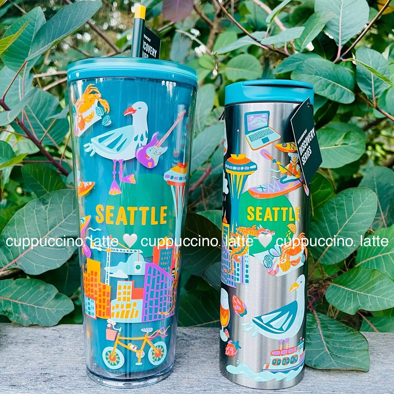 NWT SET Starbucks 2024 ‘Seattle’ Washington Discovery Series Graphic Tumblers - Sold on eBay March 17th, 2025 for $79.00