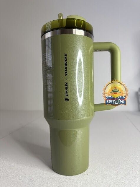 Stanley Starbucks Olive Green Pearl 40oz Tumbler Glitter Fall Release 2024 -NEW - Sold on eBay January 11th, 2025 for $84.50