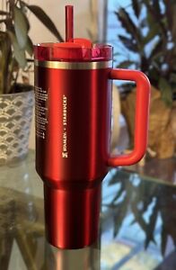 Starbucks Stanley Tumbler Holiday Red 2023 Flowstate 40oz Mug Quencher Christmas - Sold on eBay December 21st, 2023 for $170.00