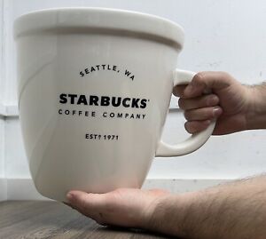 NEW Starbucks Jumbo Giant 2016 Ltd Ed Abbey Classic Logo 10" 138 oz  Ceramic Mug - Sold on eBay March 19th, 2024 for $299.99