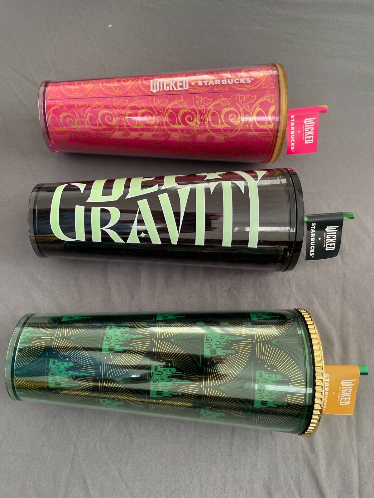 Starbucks Wicked Tumbler 24oz Glinda Elphaba Emerald City Glow In Dark Set Of 3 - Sold on eBay February 11th, 2025 for $100.00