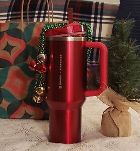 New Stanley Starbucks 2023 Christmas Holiday Red Tumbler 40oz Great Gift IN HAND - Sold on eBay December 18th, 2023 for $190.00