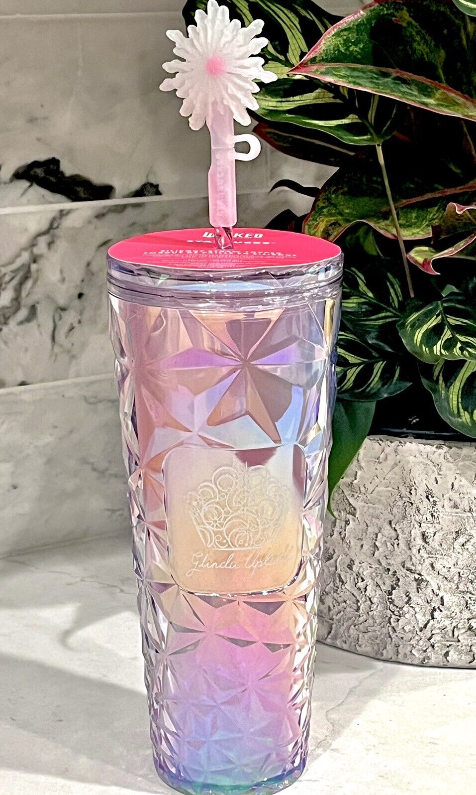 Starbucks Wicked GLINDA Pink Prism Tumbler with Straw Wand - 24oz Cold Cup *NEW* - Sold on eBay January 17th, 2025 for $130.00